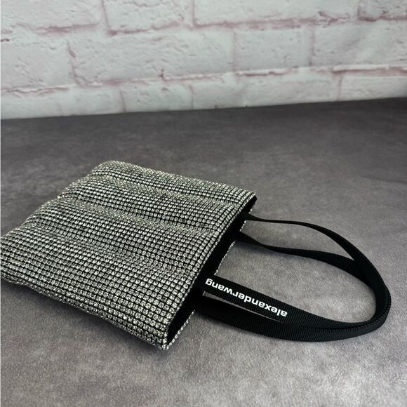Alexander Wang Mesh Quilted Heiress Black Rhinestone Mini Tote Bag - Picture 8 of 13
